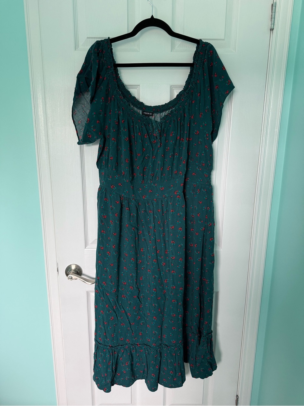 torrid Teal Floral Midi Dress